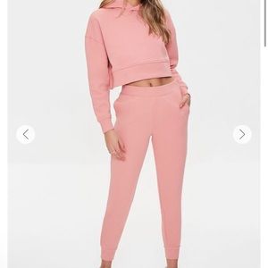 forever 21 cropped hoodie and jogger set